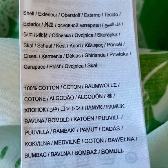 NEW FARM Rio Forest Soul Mix Midi Dress Tropical Green White Tiered Size XL - Picture 16 of 16